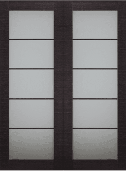 AVANTI 5 LITE VETRO BLACK APRICOT DOUBLE BARN BELLDINNI MODERN INTERIOR DOOR - 2