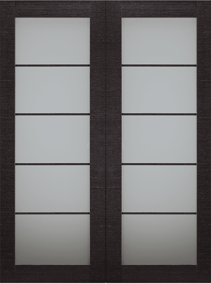 AVANTI 5 LITE VETRO BLACK APRICOT DOUBLE BARN BELLDINNI MODERN INTERIOR DOOR - 2