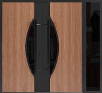Double metal-aluminum modern exterior door Ronex 1077 8ft - 2