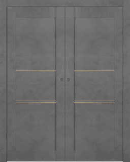 AVON 07 3H GOLD DARK URBAN DOUBLE POCKET BELLDINNI MODERN INTERIOR DOOR - 1
