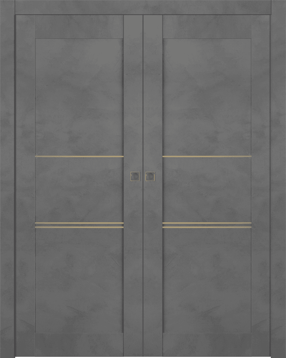 AVON 07 3H GOLD DARK URBAN DOUBLE POCKET BELLDINNI MODERN INTERIOR DOOR - 1