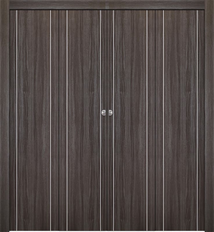 UNICA 2U GRAY OAK DOUBLE BI-FOLD BELLDINNI MODERN INTERIOR DOOR - 1