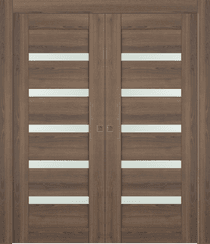 AVON 07-04 VETRO PECAN NUTWOOD DOUBLE POCKET DOORS BELLDINNI MODERN INTERIOR DOOR - 1