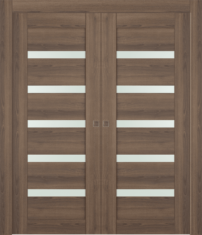 AVON 07-04 VETRO PECAN NUTWOOD DOUBLE POCKET DOORS BELLDINNI MODERN INTERIOR DOOR - 1