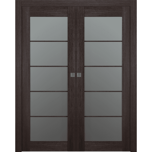 AVON 5 LITE VETRO VERALINGA OAK DOUBLE POCKET BELLDINNI MODERN INTERIOR DOOR