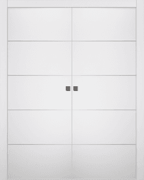 OPTIMA 4H SNOW WHITE DOUBLE POCKET BELLDINNI MODERN INTERIOR DOOR - 1