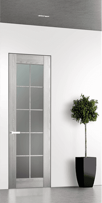 AVON 10 LITE VETRO RIBEIRA ASH INVISIBLE METAL FRAME BELLDINNI MODERN INTERIOR DOOR - 1