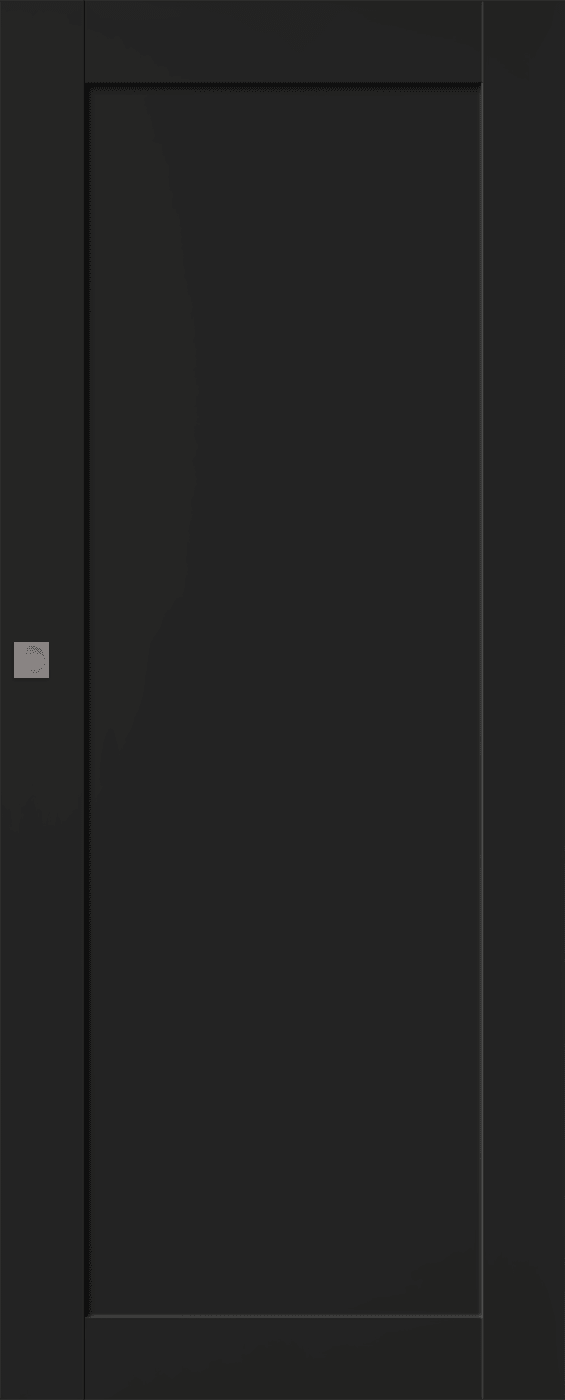 SHAKER 1 PANEL BLACK MATTE POCKET BELLDINNI MODERN INTERIOR DOOR - 1