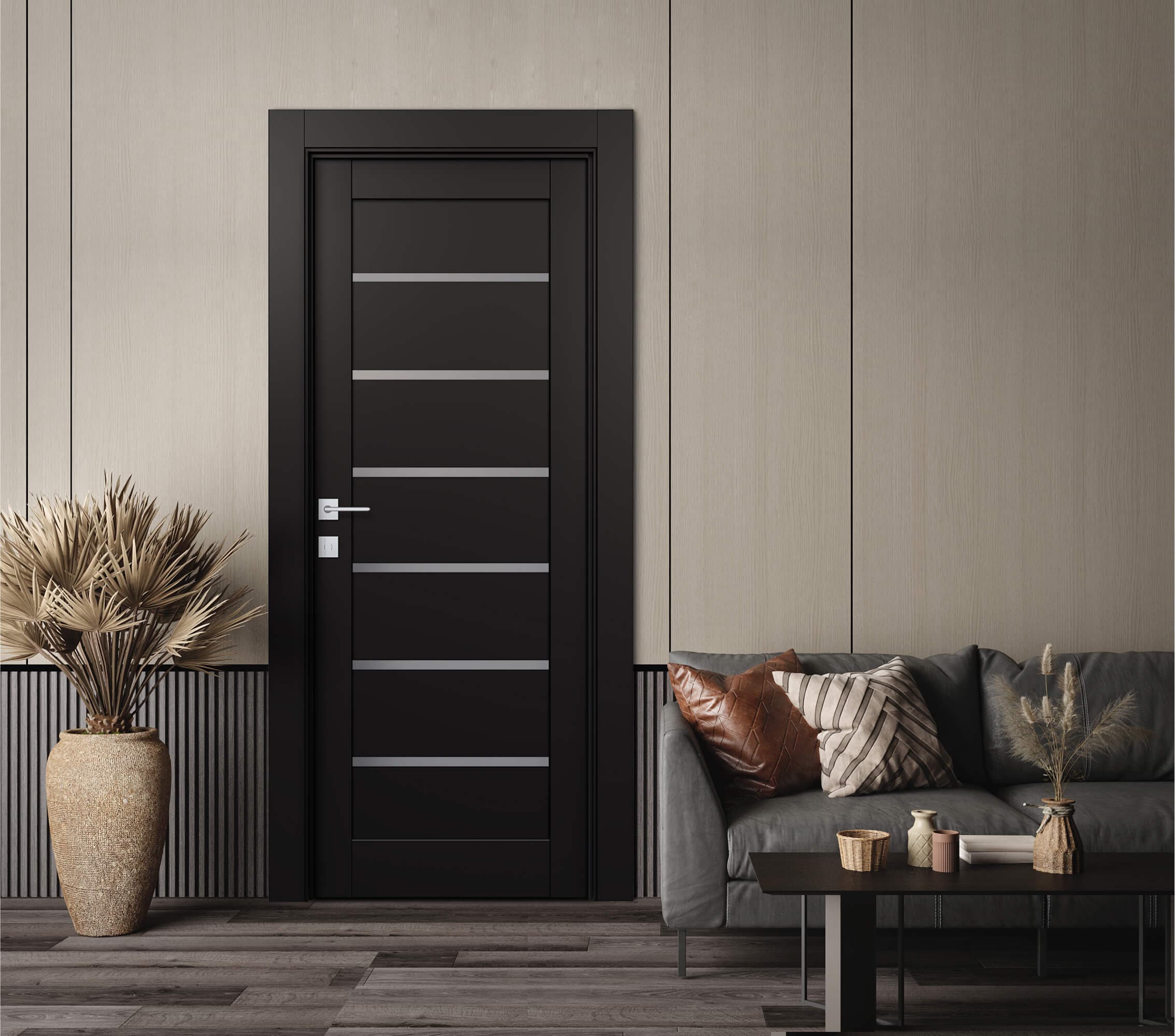 ALBA BLACK MATTE SWING BELLDINNI MODERN INTERIOR DOOR - 2