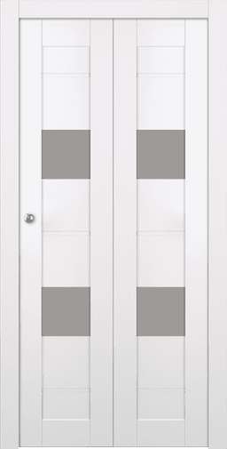 VITA VETRO SNOW WHITE BI-FOLD BELLDINNI MODERN INTERIOR DOOR - 1
