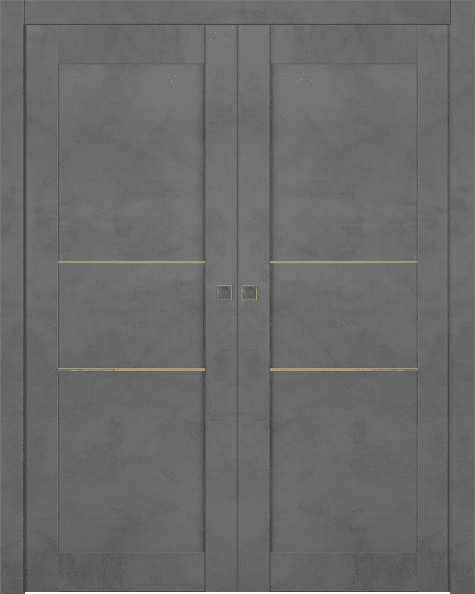 AVON 07 2H GOLD DARK URBAN DOUBLE POCKET BELLDINNI MODERN INTERIOR DOOR - 1