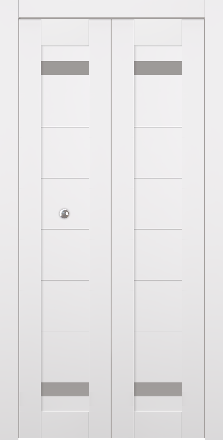 PERLA VETRO SNOW WHITE BI-FOLD BELLDINNI MODERN INTERIOR DOOR - 1