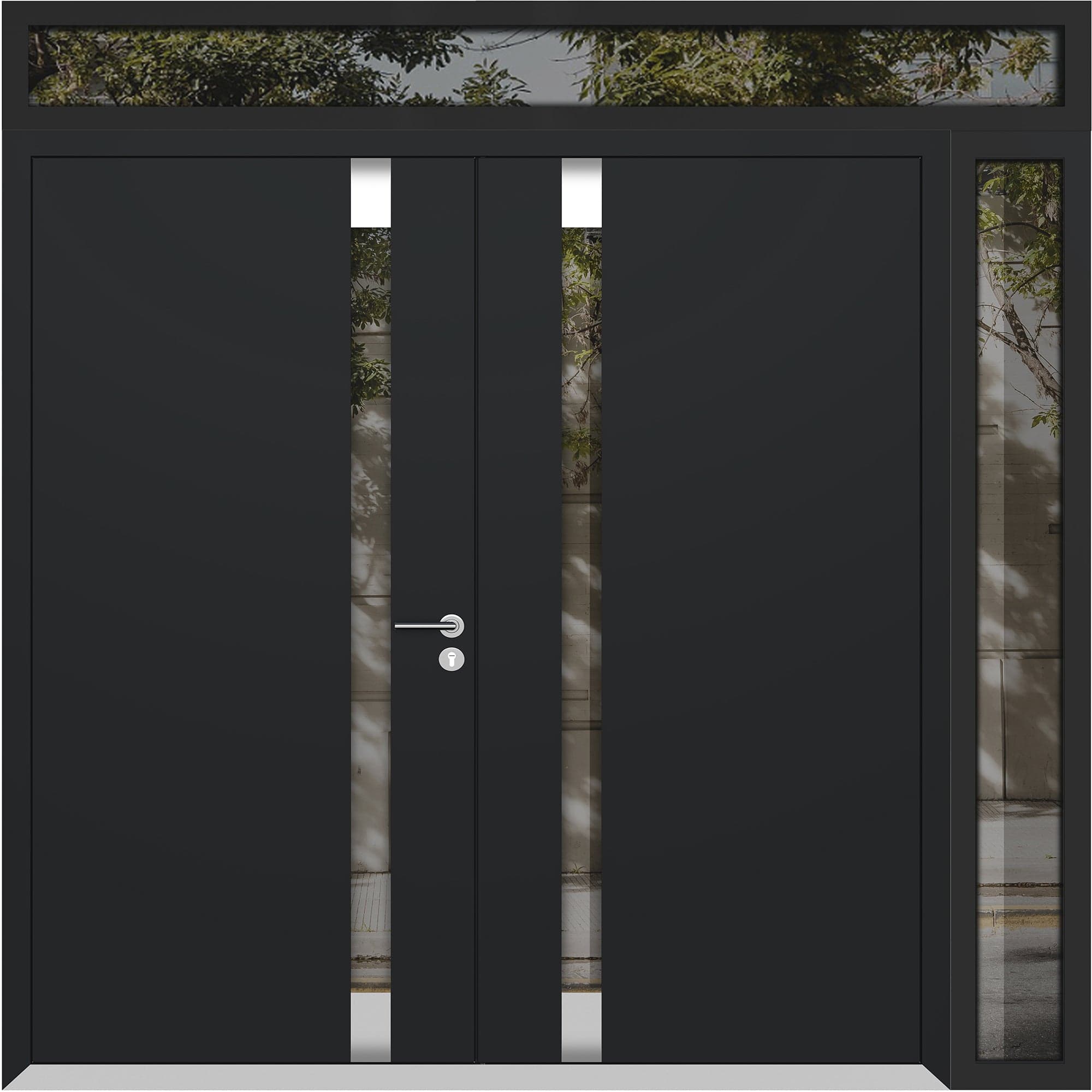 Double metal-aluminum modern exterior door Cynex 6777 8ft - 6