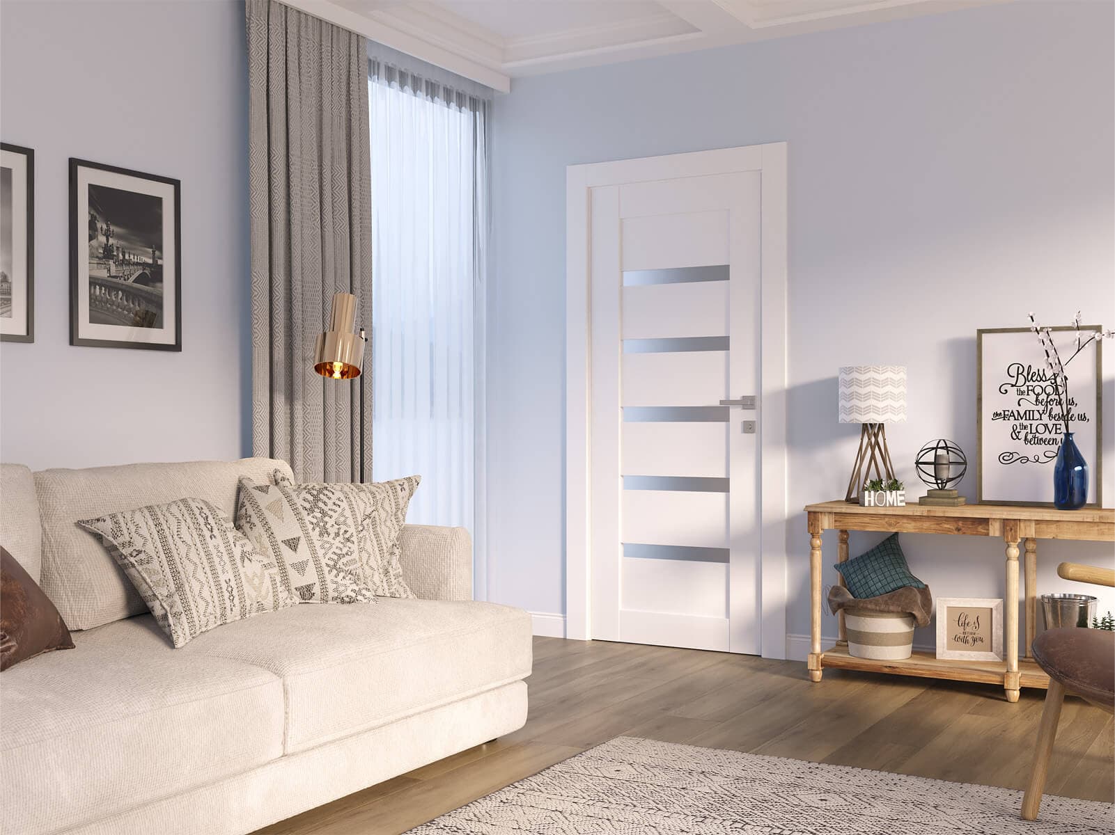 LEORA VETRO BIANCO NOBLE SWING BELLDINNI MODERN INTERIOR DOOR - 3