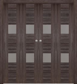 BERTA VETRO GRAY OAK DOUBLE BI-FOLD BELLDINNI MODERN INTERIOR DOOR - 1
