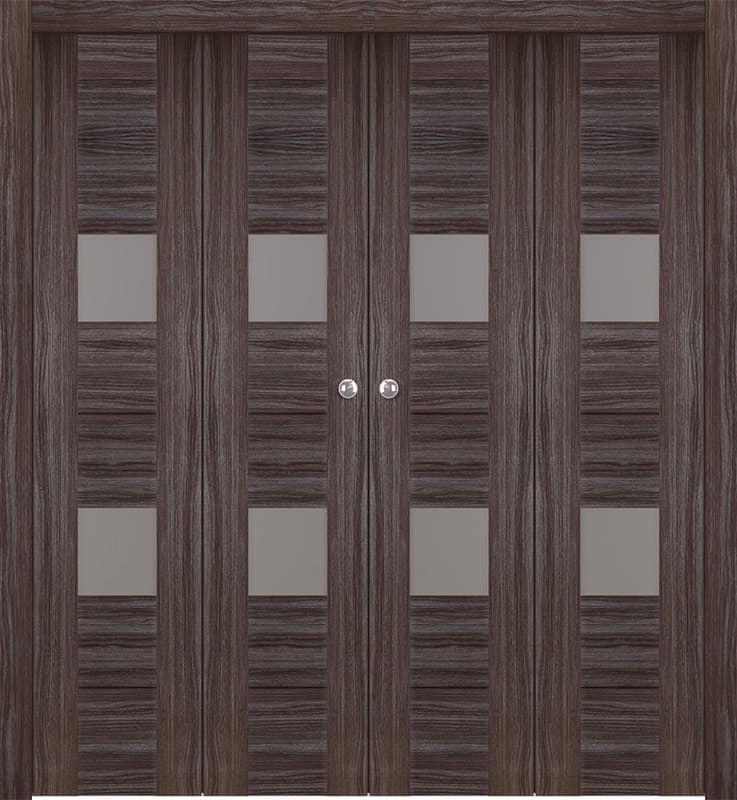 BERTA VETRO GRAY OAK DOUBLE BI-FOLD BELLDINNI MODERN INTERIOR DOOR - 1