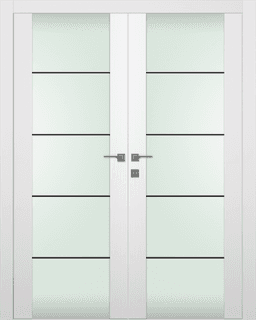 PALLADIO 202 4H BLACK STRIPS VETRO BIANCO NOBLE CLOSET DOORS BELLDINNI MODERN INTERIOR DOOR - 1