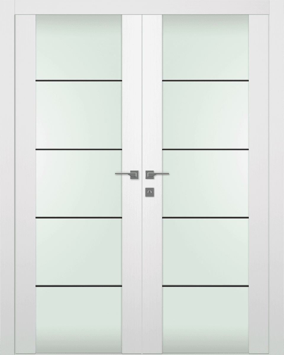 PALLADIO 202 4H BLACK STRIPS VETRO BIANCO NOBLE CLOSET DOORS BELLDINNI MODERN INTERIOR DOOR - 1