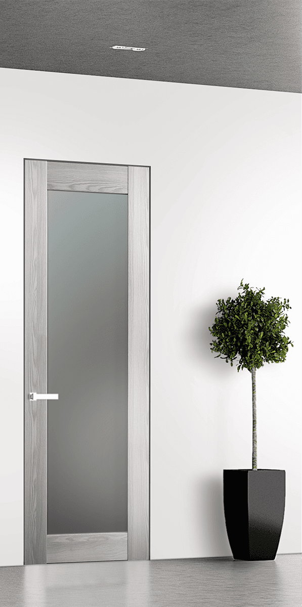 AVON 207 VETRO RIBEIRA ASH INVISIBLE METAL FRAME BELLDINNI MODERN INTERIOR DOOR