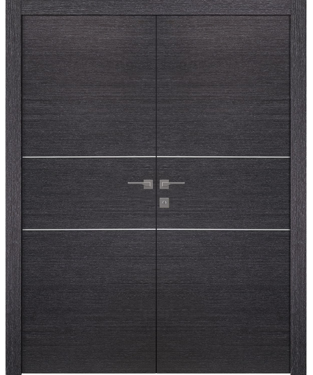 AVANTI 2H BLACK APRICOT DOUBLE BELLDINNI MODERN INTERIOR DOOR - 1