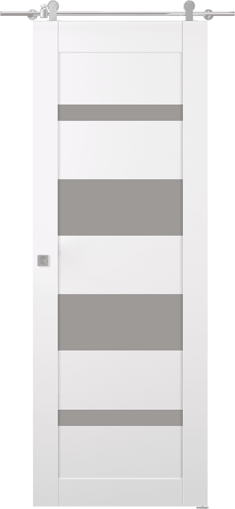 MIRELLA VETRO SNOW WHITE DOUBLE BARN BELLDINNI MODERN INTERIOR DOOR - 1