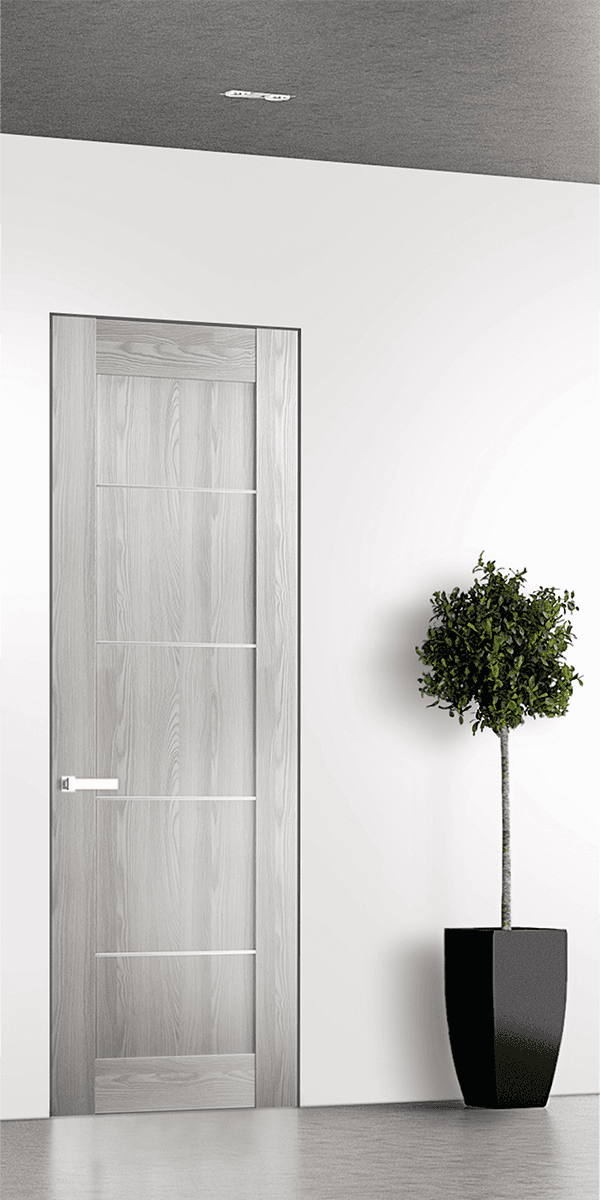 AVON 07 4H RIBEIRA ASH DOUBLE INVISIBLE METAL FRAME BELLDINNI MODERN INTERIOR DOOR - 1