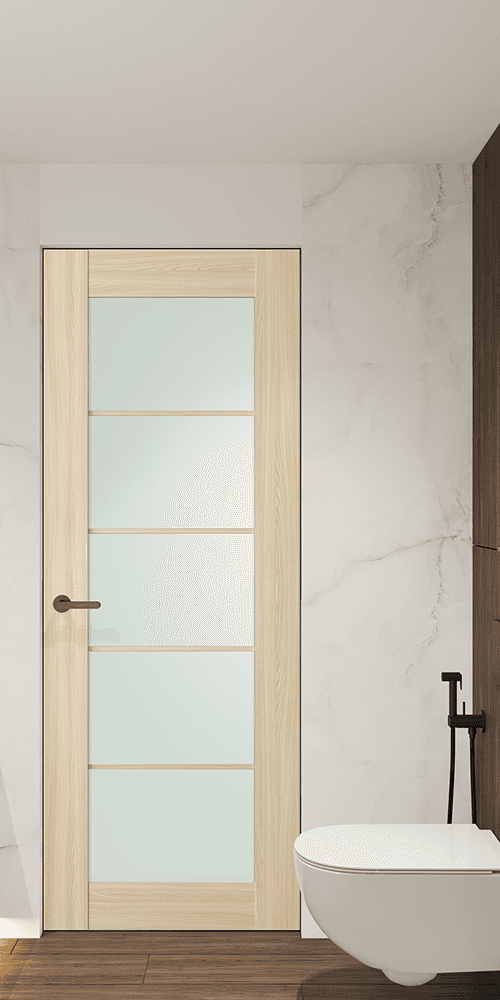 AVON 5 LITE VETRO LOIRE ASH DOUBLE INVISIBLE METAL FRAME BELLDINNI MODERN INTERIOR DOOR