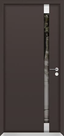 Single metal-aluminum modern exterior door Cynex 6777 B - 1