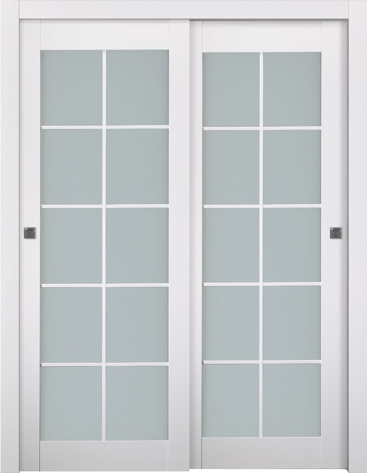 SMART PRO 10 LITE VETRO POLAR WHITE BYPASS BELLDINNI MODERN INTERIOR DOOR - 1