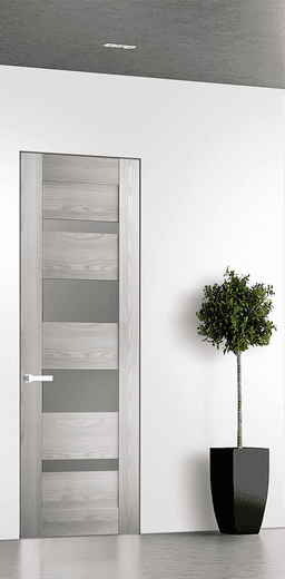 AVON 07-01 VETRO RIBEIRA ASH INVISIBLE METAL FRAME BELLDINNI MODERN INTERIOR DOOR - 1