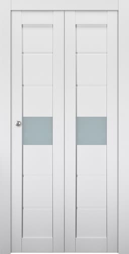 EDNA VETRO BIANCO NOBLE BI-FOLD BELLDINNI MODERN INTERIOR DOOR - 1