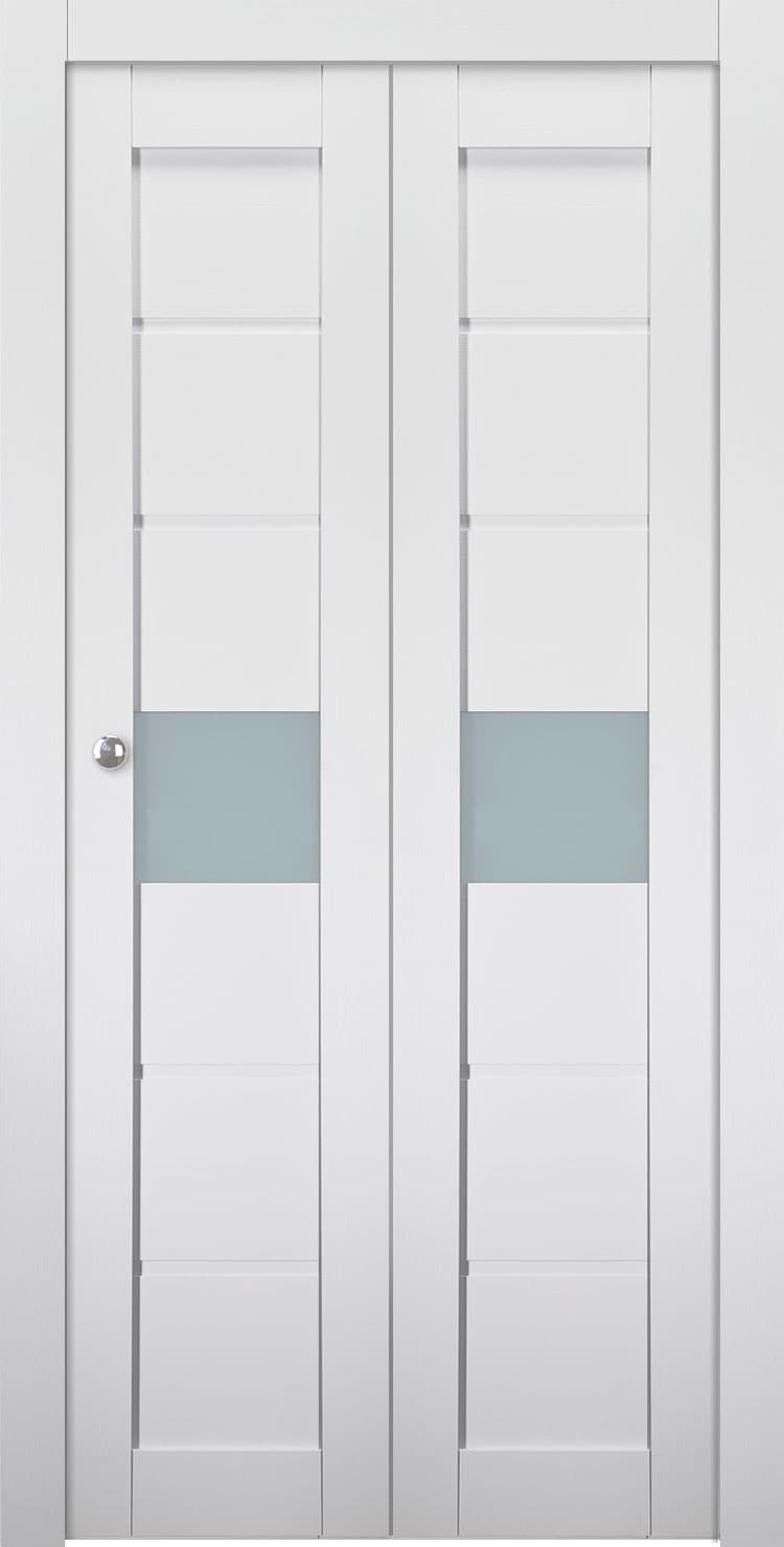 EDNA VETRO BIANCO NOBLE BI-FOLD BELLDINNI MODERN INTERIOR DOOR - 1