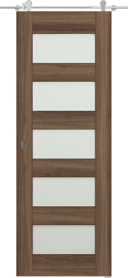 AVON 07-07 VETRO PECAN NUTWOOD DOUBLE BARN DOORS BELLDINNI MODERN INTERIOR DOOR - 1