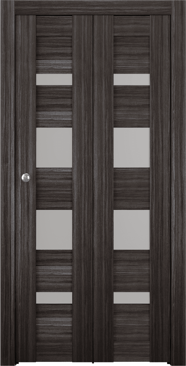 MIRELLA VETRO GRAY OAK DOUBLE BI-FOLD BELLDINNI MODERN INTERIOR DOOR - 1