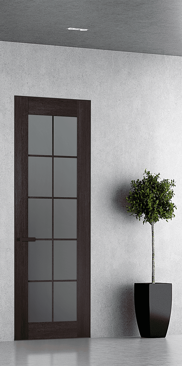 AVON 10 LITE VETRO VERALINGA OAK DOUBLE INVISIBLE METAL FRAME BELLDINNI MODERN INTERIOR DOOR - 1