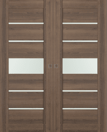 AVON 07-06 VETRO PECAN NUTWOOD DOUBLE MAGIC DOORS BELLDINNI MODERN INTERIOR DOOR - 1