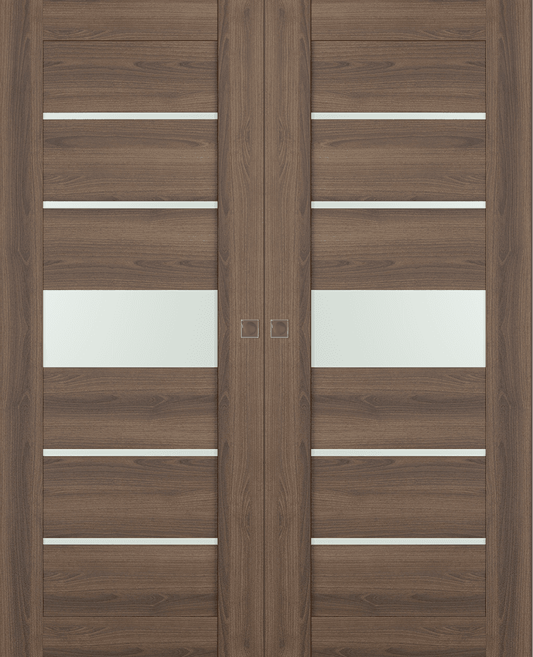 AVON 07-06 VETRO PECAN NUTWOOD DOUBLE MAGIC DOORS BELLDINNI MODERN INTERIOR DOOR - 1