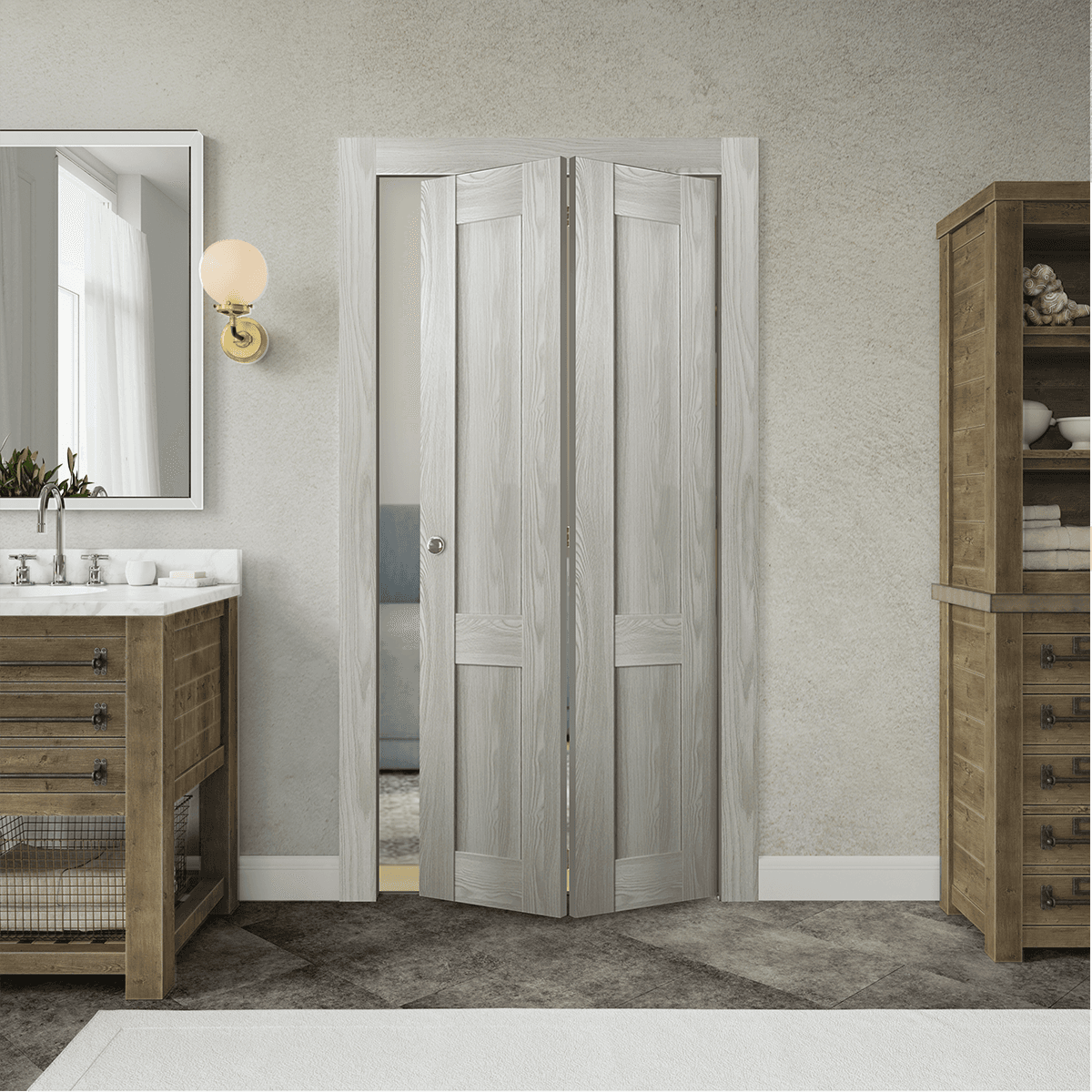 AVON 07 R RIBEIRA ASH DOUBLE BI-FOLD BELLDINNI MODERN INTERIOR DOOR - 2