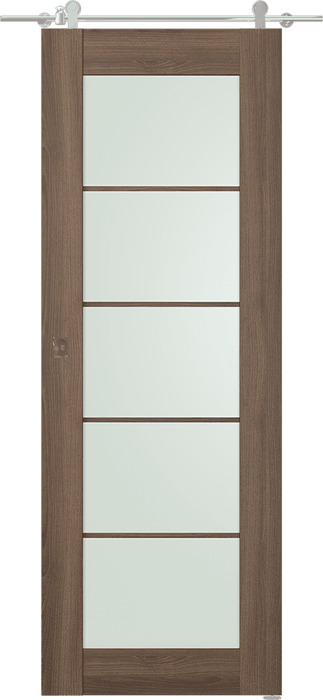 AVON 5 LITE VETRO PECAN NUTWOOD DOUBLE BARN BELLDINNI MODERN INTERIOR DOOR - 1