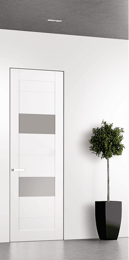 VITA VETRO SNOW WHITE DOUBLE INVISIBLE METAL FRAME BELLDINNI MODERN INTERIOR DOOR - 1