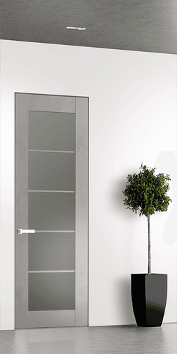 AVON 5 LITE VETRO LIGHT URBAN INVISIBLE METAL FRAME BELLDINNI MODERN INTERIOR DOOR - 1