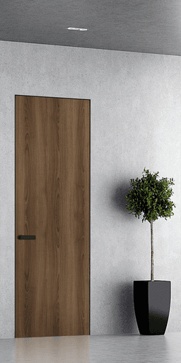 OPTIMA PECAN NUTWOOD INVISIBLE METAL FRAME BELLDINNI MODERN INTERIOR DOOR - 1