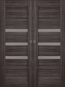 DORA VETRO GRAY OAK DOUBLE MAGIC BELLDINNI MODERN INTERIOR DOOR - 1