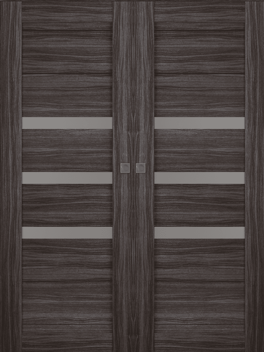 DORA VETRO GRAY OAK DOUBLE MAGIC BELLDINNI MODERN INTERIOR DOOR - 1