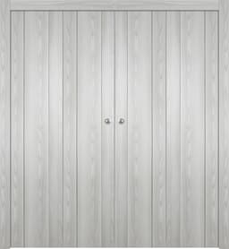 AVON 01 RIBEIRA ASH DOUBLE BI-FOLD BELLDINNI MODERN INTERIOR DOOR - 1