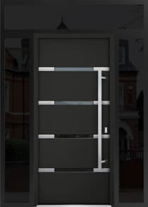 Single Modern Steel Exterior Door Deux 1105 Black 8ft - 6