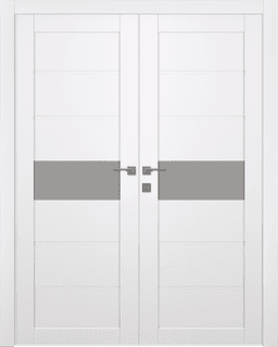 EDNA VETRO SNOW WHITE DOUBLE BELLDINNI MODERN INTERIOR DOOR - 1