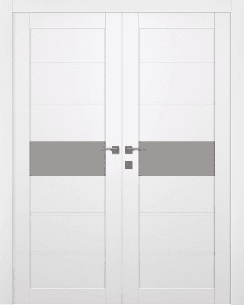 EDNA VETRO SNOW WHITE DOUBLE BELLDINNI MODERN INTERIOR DOOR - 1