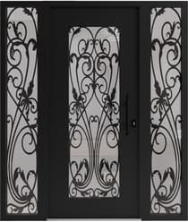 Single wrought iron modern exterior door Iron 1601 - 3