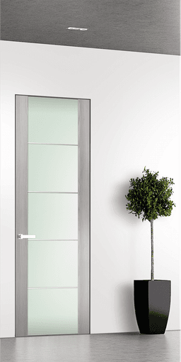 AVON 202 4H VETRO RIBEIRA ASH DOUBLE INVISIBLE METAL FRAME BELLDINNI MODERN INTERIOR DOOR - 1